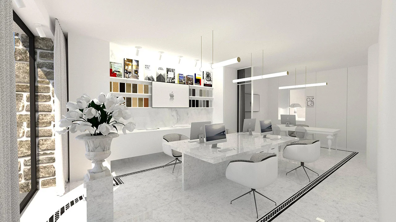 OZLA - Projet d'architecture d'intérieur, décoration et suivi de chantier pour l'agence OZLA à Issoire par Stéphanie Auzat, architecte d'intérieur, décoratrice et gestion des achats de mobilier et installation à Issoire proche Clermont-Ferrand