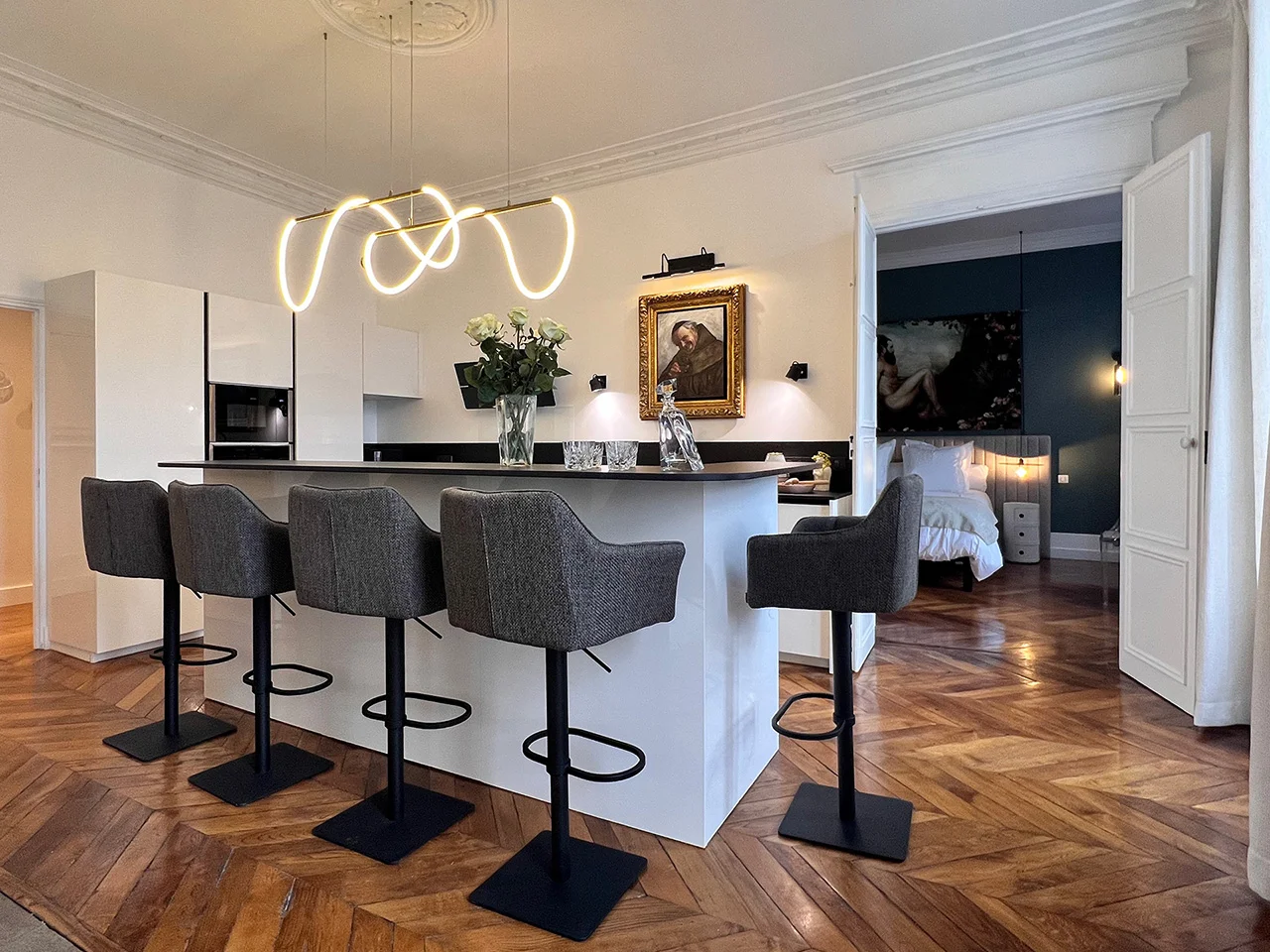 OZLA - Projet d'architecture d'intérieur, décoration d'un appartement haussmannien à Issoire par Stéphanie Auzat, architecte d'intérieur, décoratrice et gestion des achats de mobilier et installation à Issoire proche Clermont-Ferrand