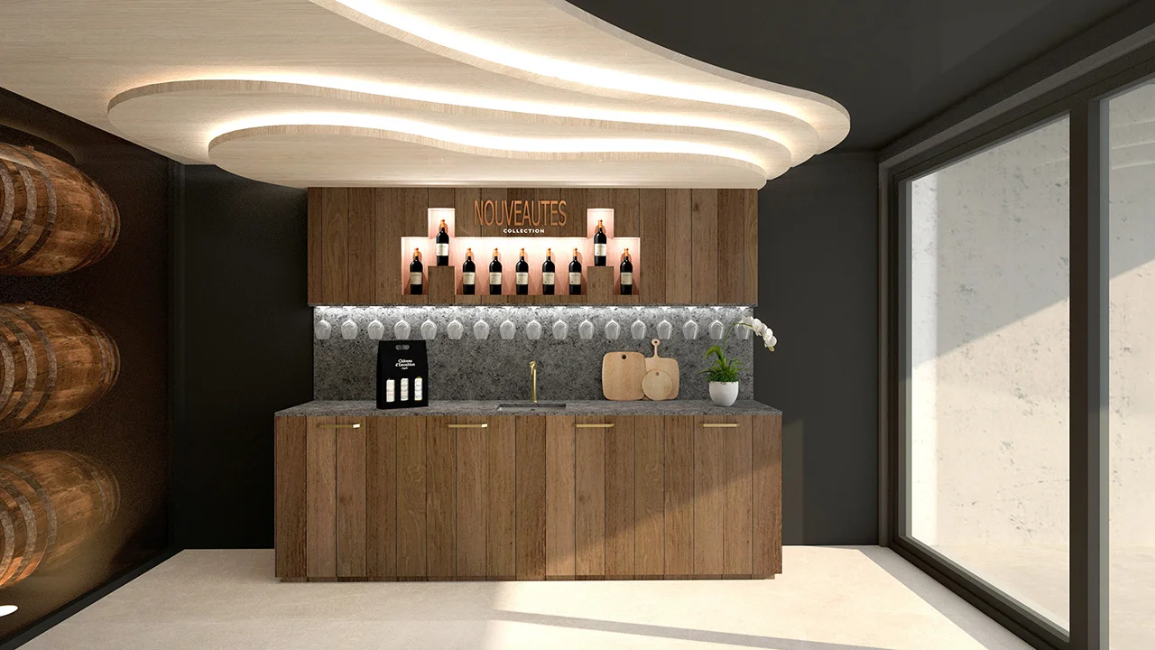 OZLA - Projet d'architecture d'intérieur, décoration et suivi de chantier pour le Caveau à vins à Montpeyroux par Stéphanie Auzat, architecte d'intérieur, décoratrice et gestion des achats de mobilier et installation à Issoire proche Clermont-Ferrand