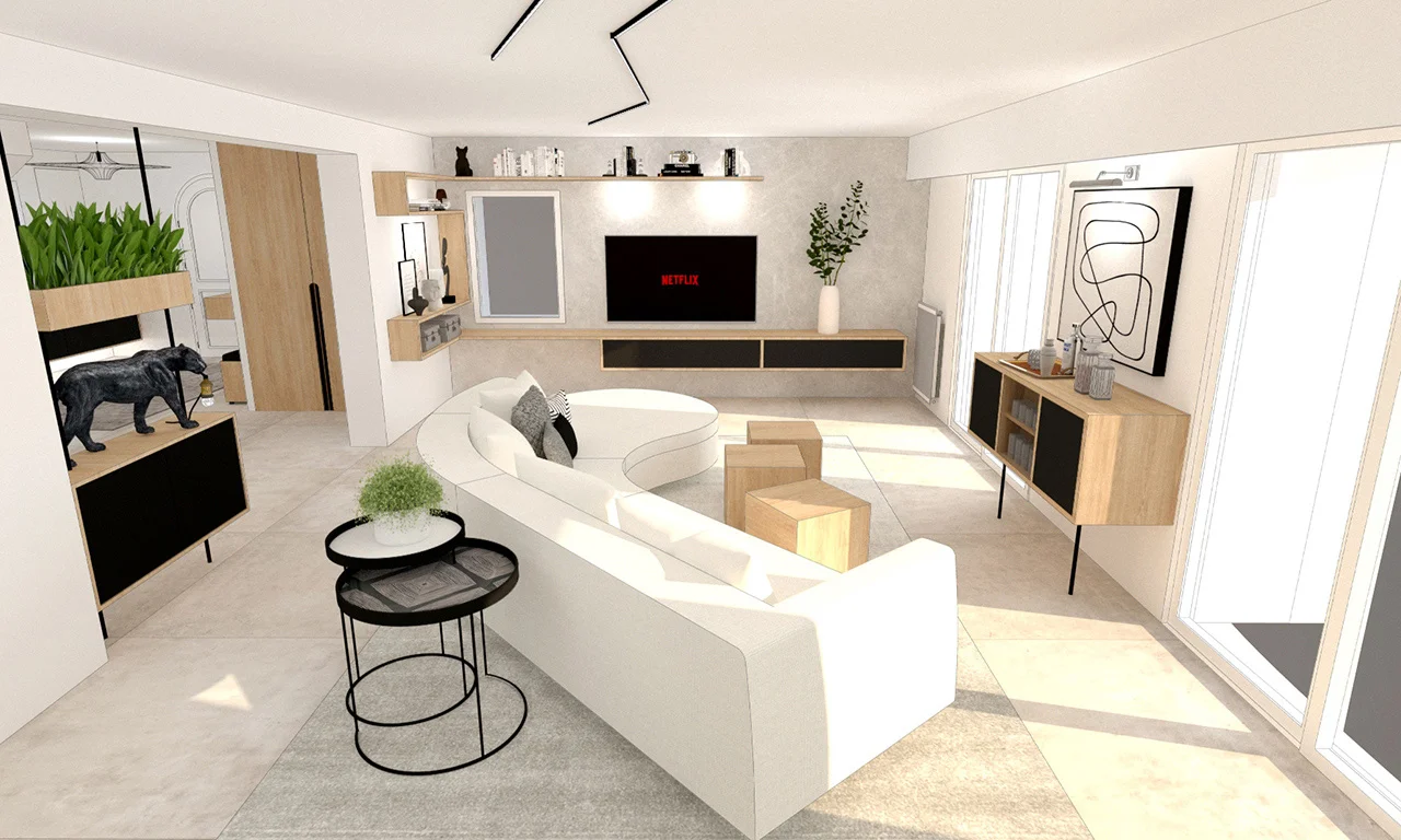 OZLA - Projet d'architecture d'intérieur, décoration d'une maison graphique Ribeyre à Brioude par Stéphanie Auzat, architecte d'intérieur, décoratrice et gestion des achats de mobilier et installation à Issoire proche Clermont-Ferrand