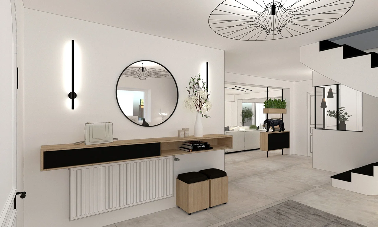OZLA - Projet d'architecture d'intérieur, décoration d'une maison graphique Ribeyre à Brioude par Stéphanie Auzat, architecte d'intérieur, décoratrice et gestion des achats de mobilier et installation à Issoire proche Clermont-Ferrand
